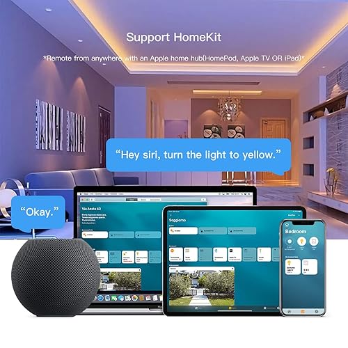 Miniatura 4 de Enchufe inteligente funciona con HomeKit, toma WiFi inteligente DoHome funciona con Apple HomeKit, Alexa y Google Assistant enchufe de control de
