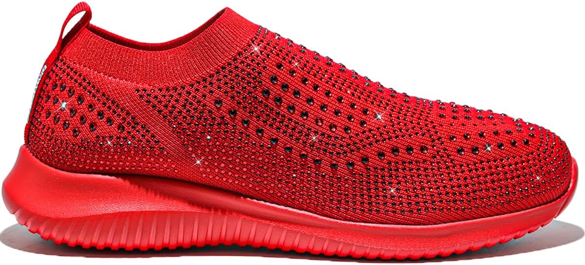 Women's Sparkly Rhinestone Shoes, Breathable & Lightweight Mesh Glitter Sneaker for Casual, Walking, Working, Shopping and More - Image 4