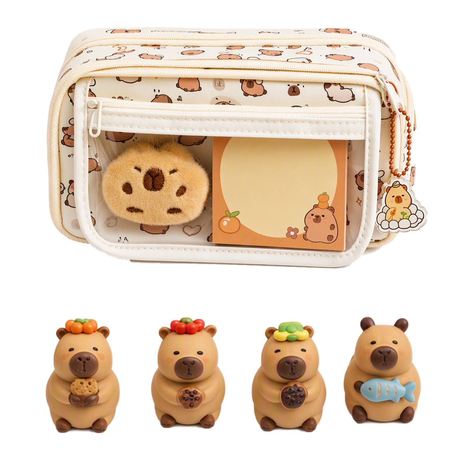 Aguwgax 1 Set Capybara Pencil Case with Heavy Fabric Organiser
