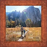 Vista 1 de Poster Palooza 5x5 Inch Traditional Honey Pecan Complete Wood Square Picture Frame with UV Acrylic Plexiglass, Foam Board Backing & Hardware