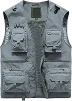 Colete masculino de verão para trabalho ao ar livre com vários bolsos para fotografia de pesca fina