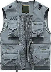 Colete masculino de verão para trabalho ao ar livre com vários bolsos para fotografia de pesca fina
