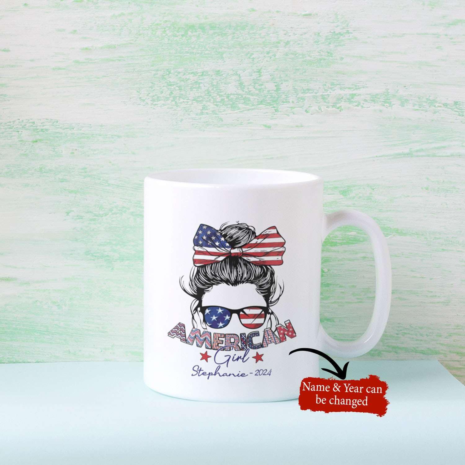 Amazon.com: LASNECK Lovely American Girl Accent Cup, Personalized Name And  Year On American Pride Mug, Customized US Citizenship Coffee Cup 11Oz Or  15Oz, American Citizen Mug, Gift For Celebration : Home &