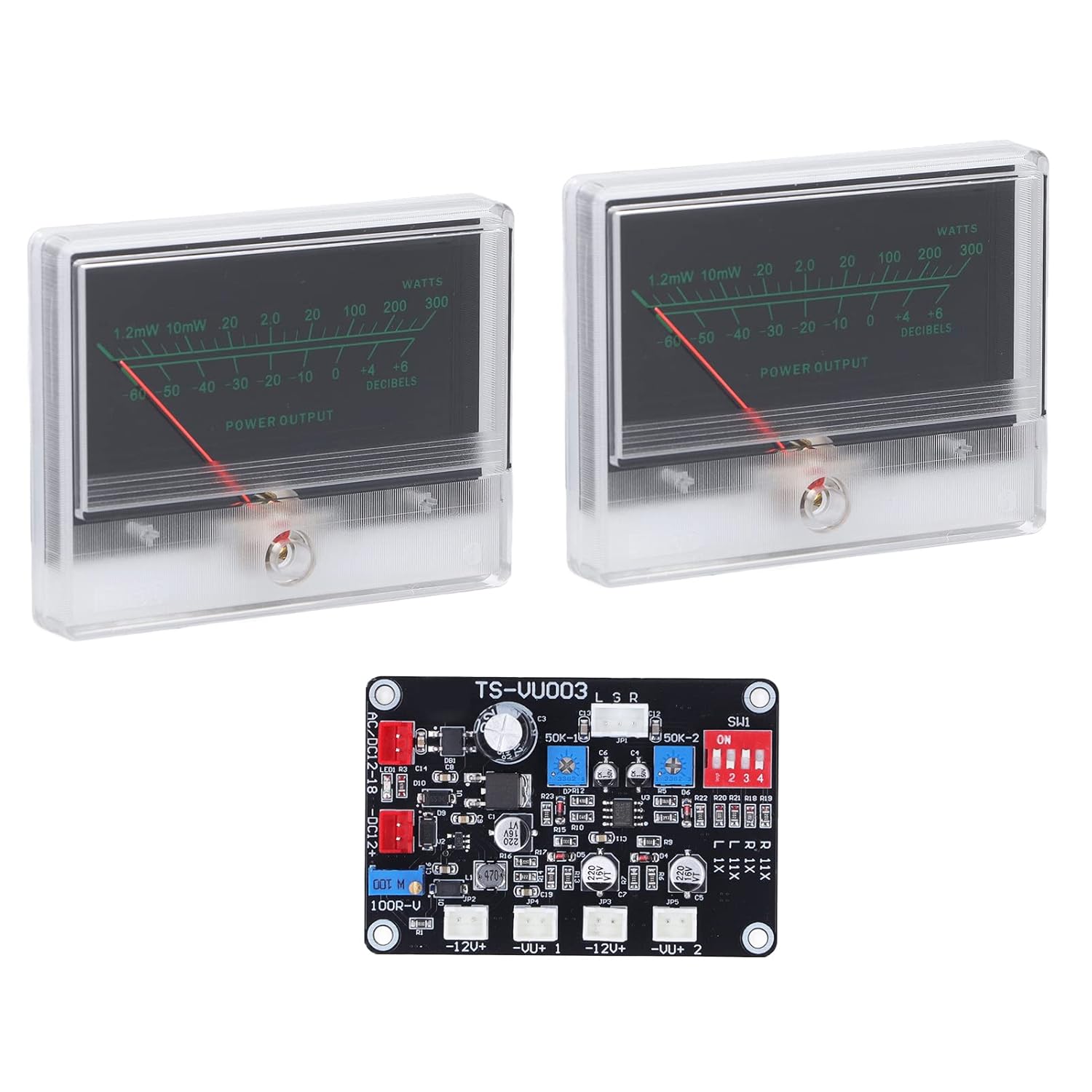 Zerodis VU Meter Driver Board, High Adjustment Power Amplifier, DB Meter with Backlight for Home Audio Enthusiasts, ABS PCB Kit, Zerodisc0354f7trn