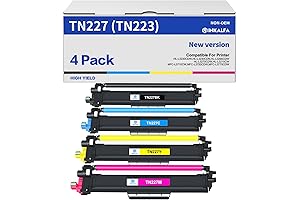 Brother Genuine TN227 High Yield Toner Cartridge 4 Pack