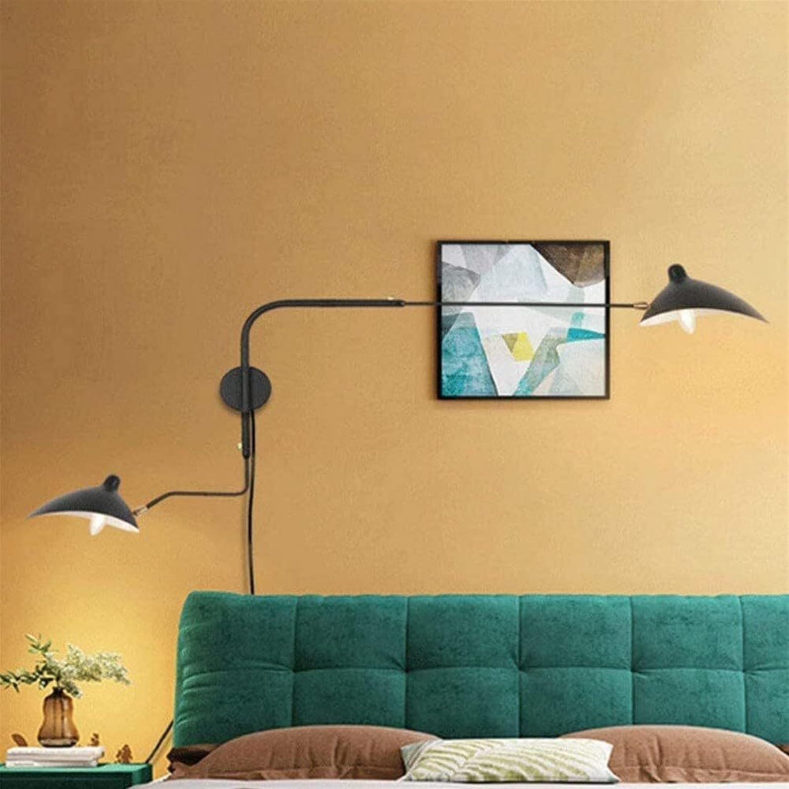 YKMYXZ wall Lights， Modern Black Adjustable Long Arm Wall Lamp, Metal Light with Rotating, Retro Sconce(180cm)