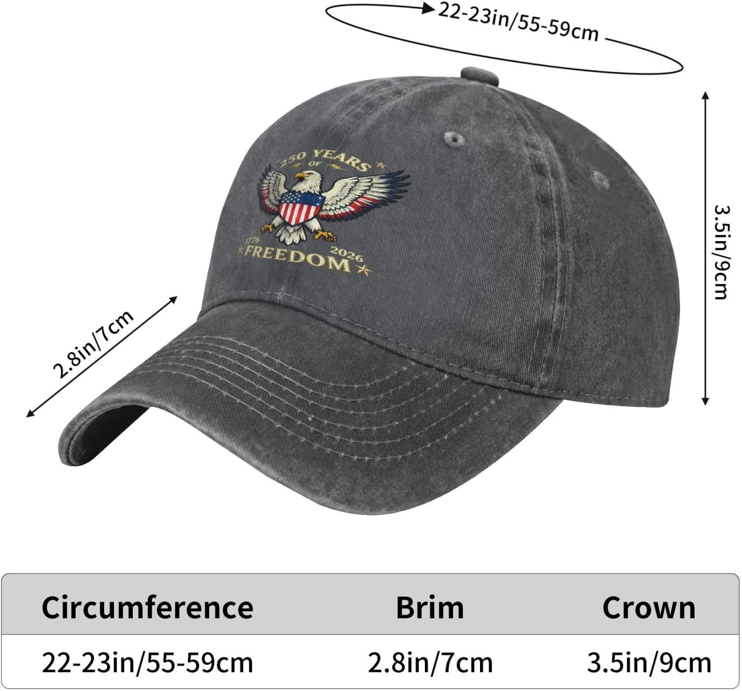 USA 250th Anniversary Sun Hats Black Adjustable Hats Women Men Hat Leisure Truck Funny Cap.