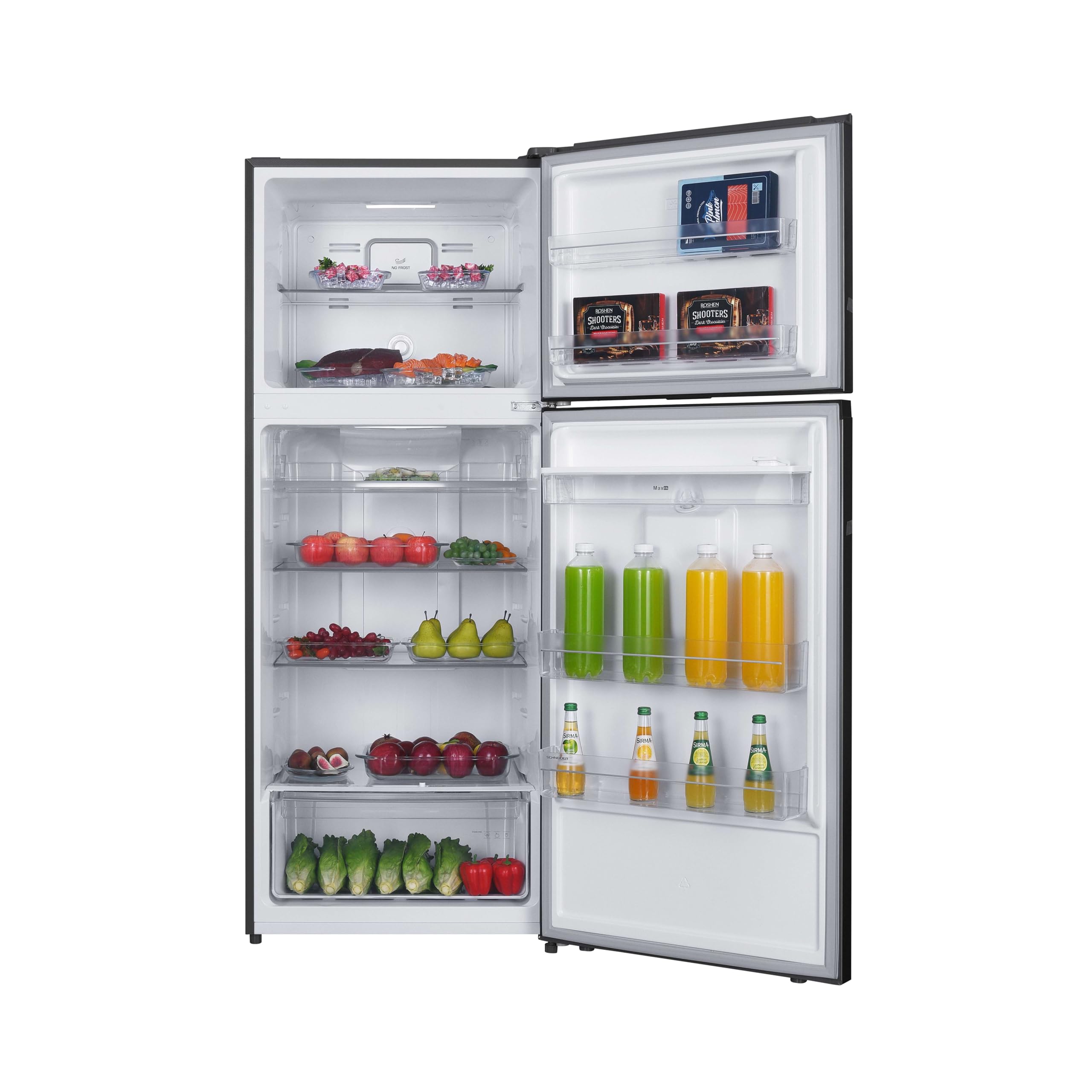 Schneider SCDD413NFWD-XE - Réfrigérateur double porte 413L Inox