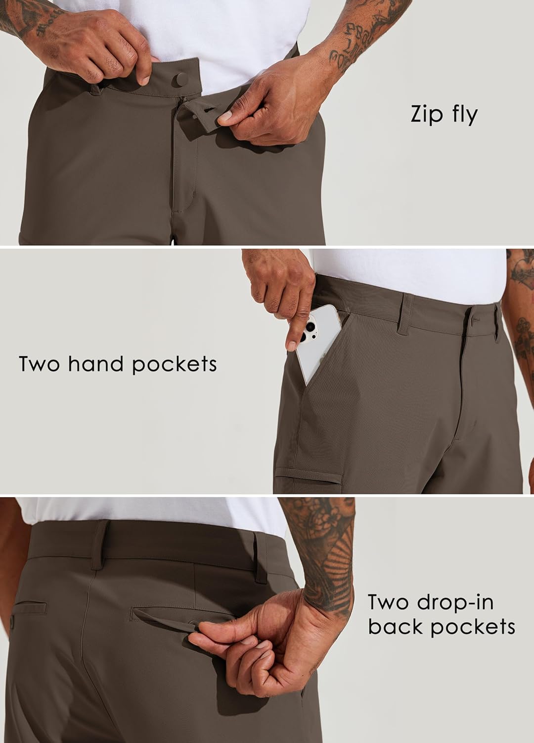 Willit Men's Golf Shorts 10" Stretch Quick Dry Hiking Cargo Shorts for Dress Casual Work with Pockets - Image 4