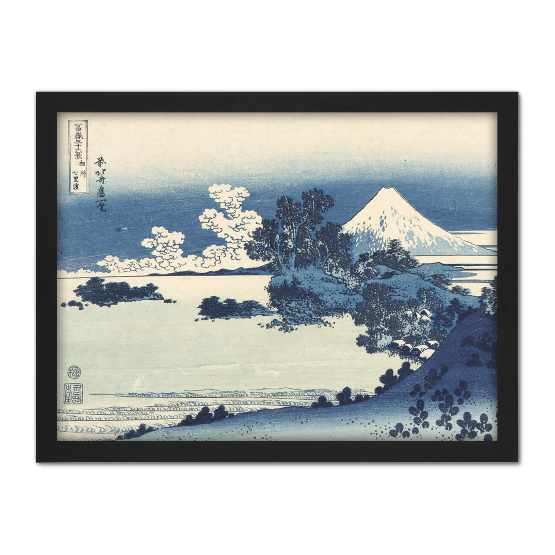 Artery8 Hokusai Beach Of Shichirigahama Province Of Sagami Artwork Framed Wall Art Print 18X24 Inch