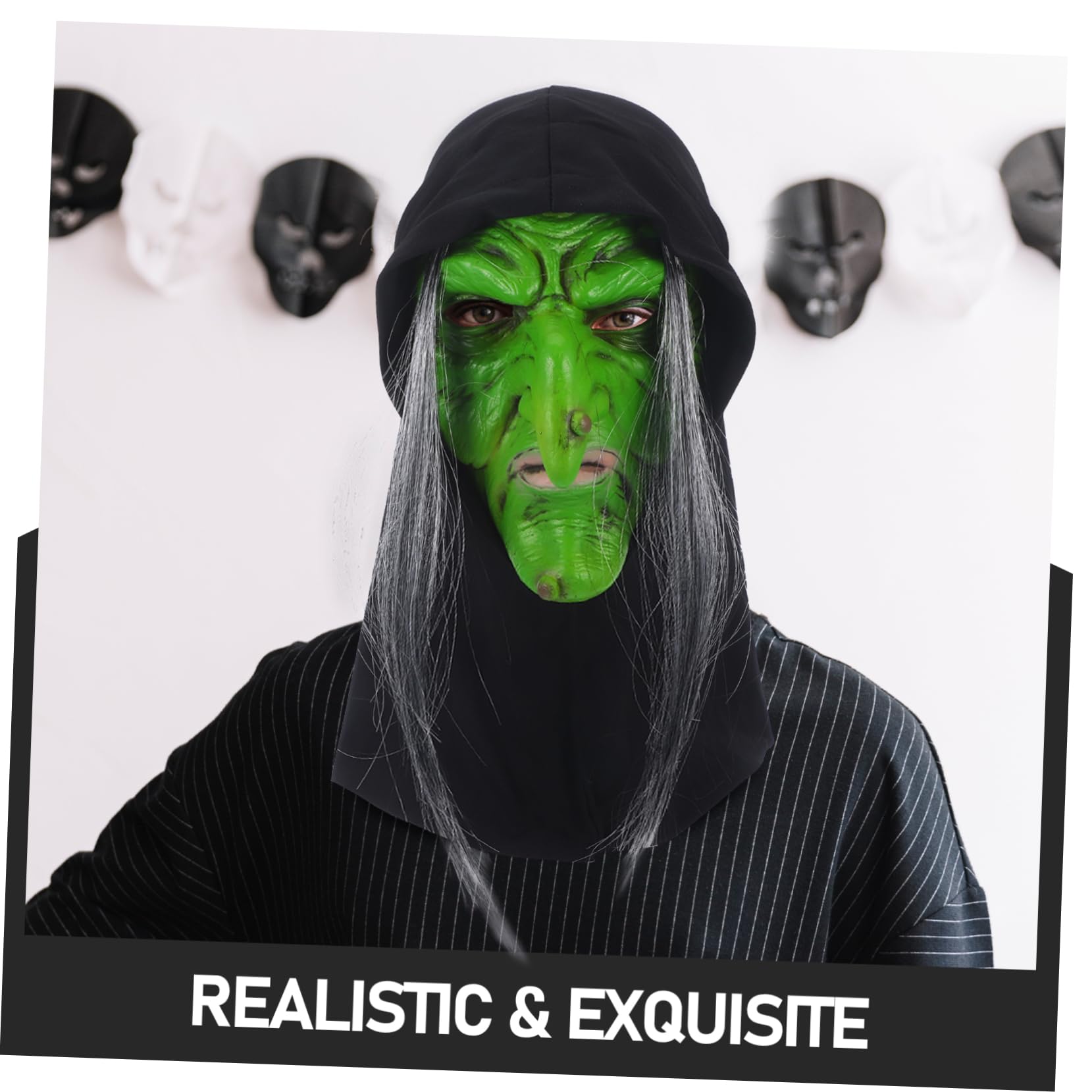 ifundom 2 Pezzi Led Light up Maschera Spaventosa Di Halloween Maschera Da Strega Realistica Cosplay Per Adulti