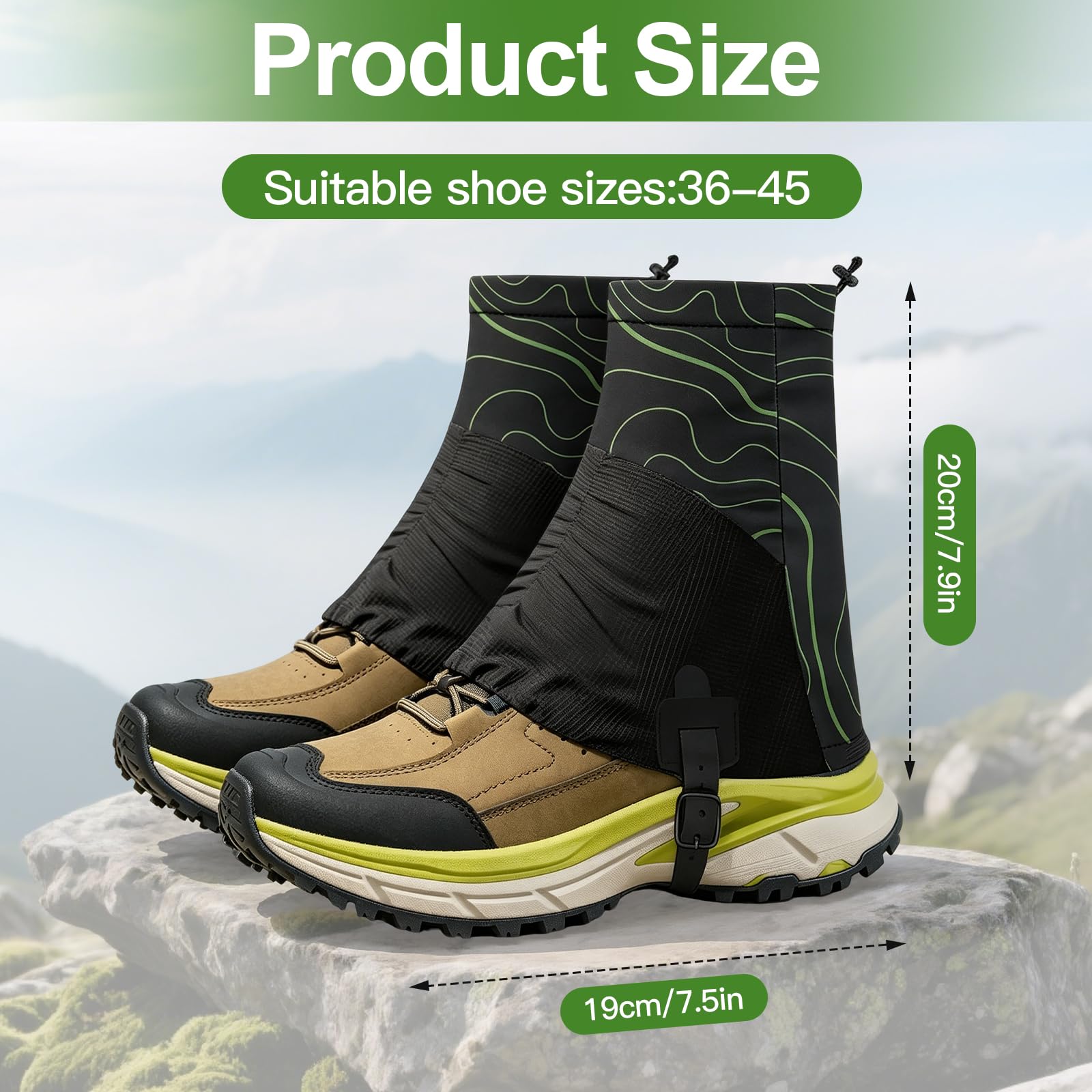 Trail Low Gaiters Unisex, Trailrunning Schuhgamaschen zum Laufen, Atmungsaktiv Gamaschen zum Wandern, Sport wasserdichte Trail Gaiters für Outdoor, Wandern, Camping, Klettern