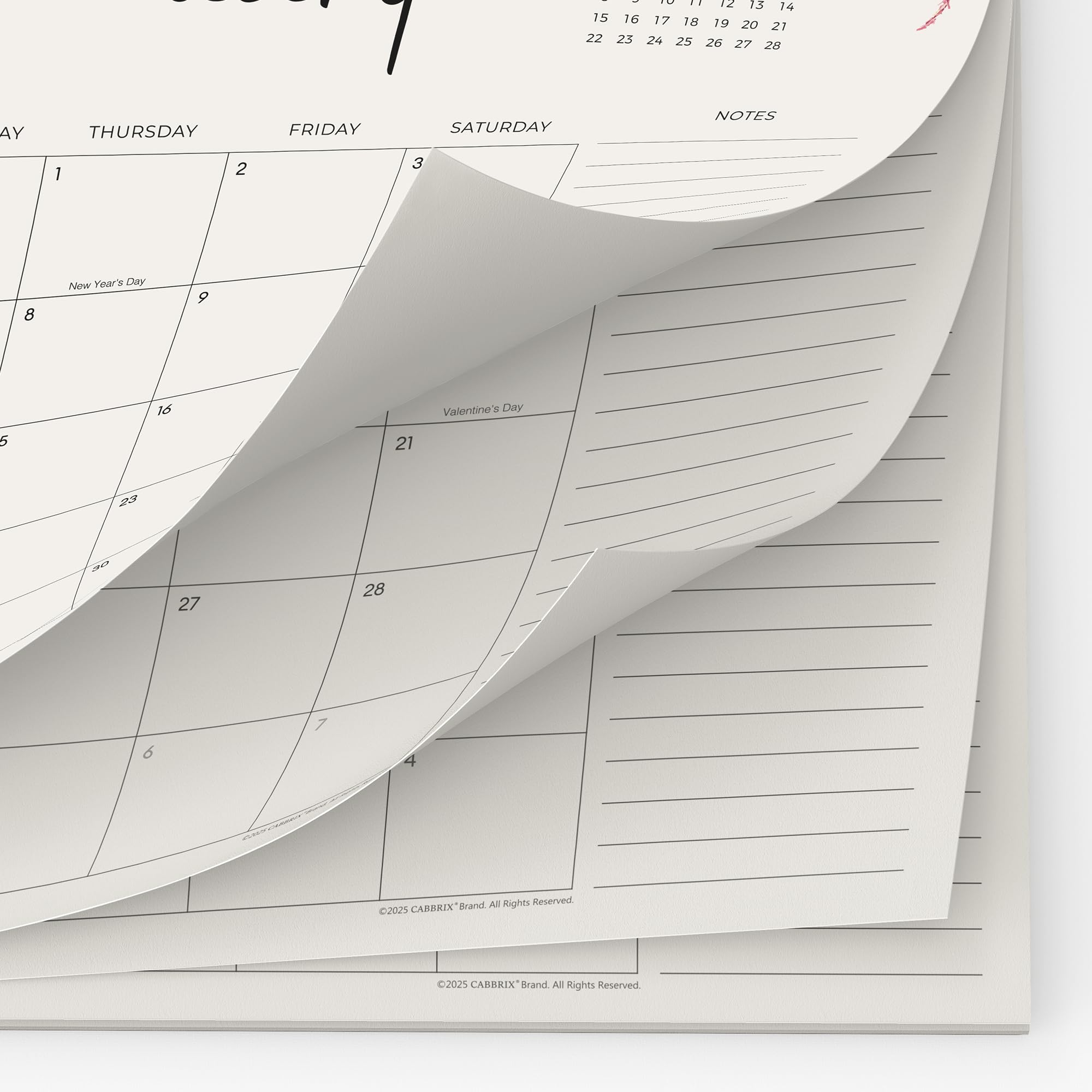 Cabbrix Schreibtischkalender 2025-2026 mit Schreibtischunterlage, Schreibtischunterlage Kalender 38,1 x 30,5 cm von Januar 2026 bis Juni 2027, 2026 Tischkalender für Home Office und Schule, Einfache