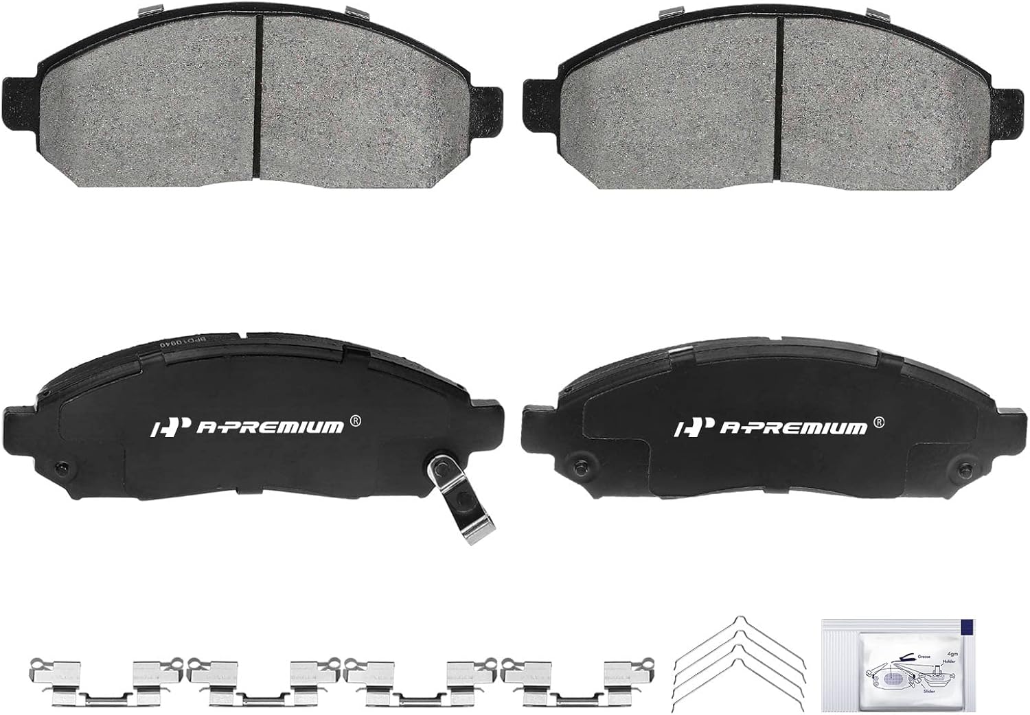 A-Premium Front Ceramic Brake Pads Set Compatible with Nissan and Suzuki Models - Frontier 2005-2019, Pathfinder 2005-2012, Xterra 2005-2015, Equator 2009-2012, with Hardware, 4-Pack