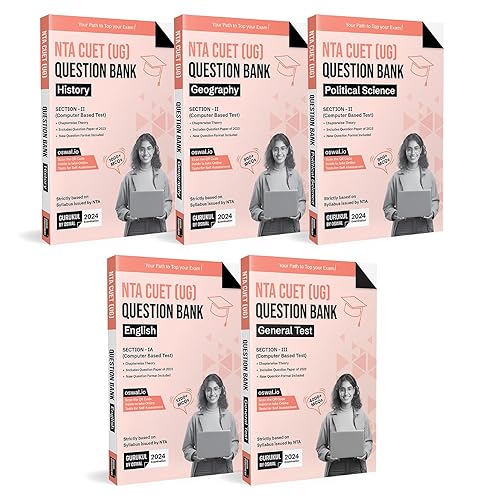 Gurukul NTA CUET Humanities Question Bank Bundles (Set of 5) Exam 2024 : History, Geography, Political Science, English &amp; General Test (MCQs, Chapterwise Theory, 2023 Solved Paper, New Paper Pattern)