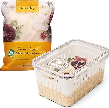 wisedry Silica Gel for Drying Flowers 5 LBS 2.2KG & Flower Drying Container Box Kits Bundled Products
