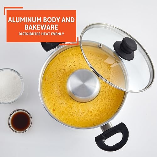 Vista 22 de IMUSA USA PHI-T9220 molde para flan de acero inoxidable, 1,5 cuarto de galón, plateado