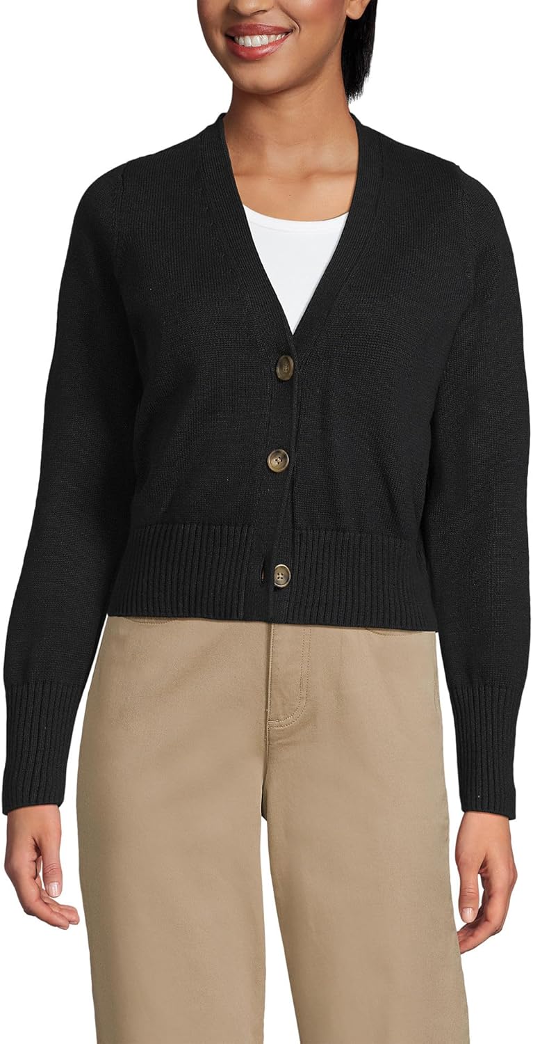 Lands' End Women's Drifter Vneck Dress Cardigan Sweater