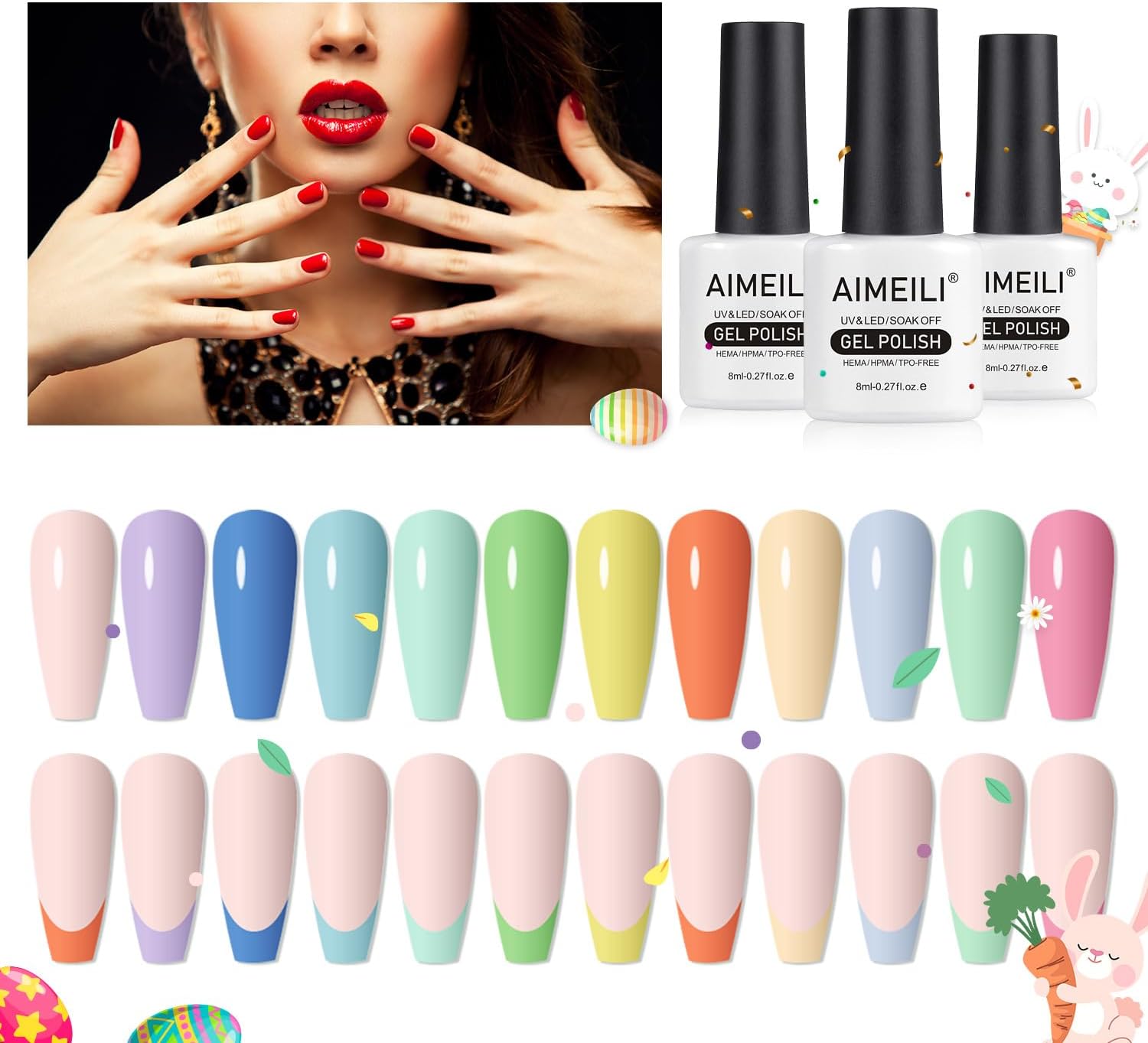 AIMEILI Summer Color Gel Nail Polish Color