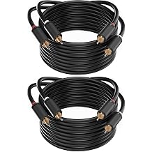 RCA Cable 16FT, Black, 2Pack, 2 RCA Male to 2 RCA Male Stereo Audio Cable for Home Theater, HDTV, Gaming Consoles, Hi-Fi Systems, 26 AWG Oxygen Free Tinned Copper Wire, PVC Jacket