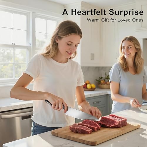 Miniatura 8 de Cuchillo de chef de 8 pulgadas, cuchillo de cocina alemán EN1.4116 de acero de alto carbono, apto para lavavajillas y antioxidante con mango de