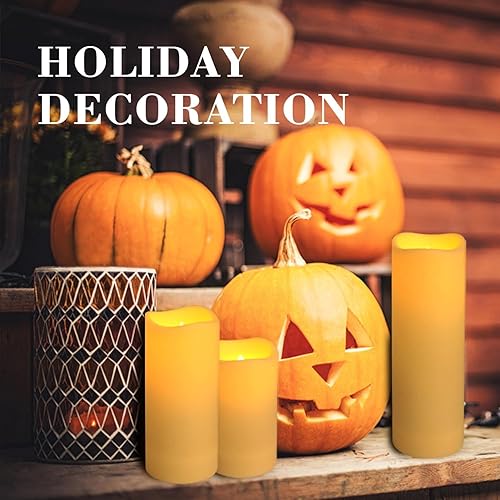 Miniatura 6 de Enpornk Juego de 24 velas LED sin llama (2.2 pulgadas de profundidad x 4 pulgadas de alto, 5 pulgadas y 6 pulgadas), impermeables, para interiores y