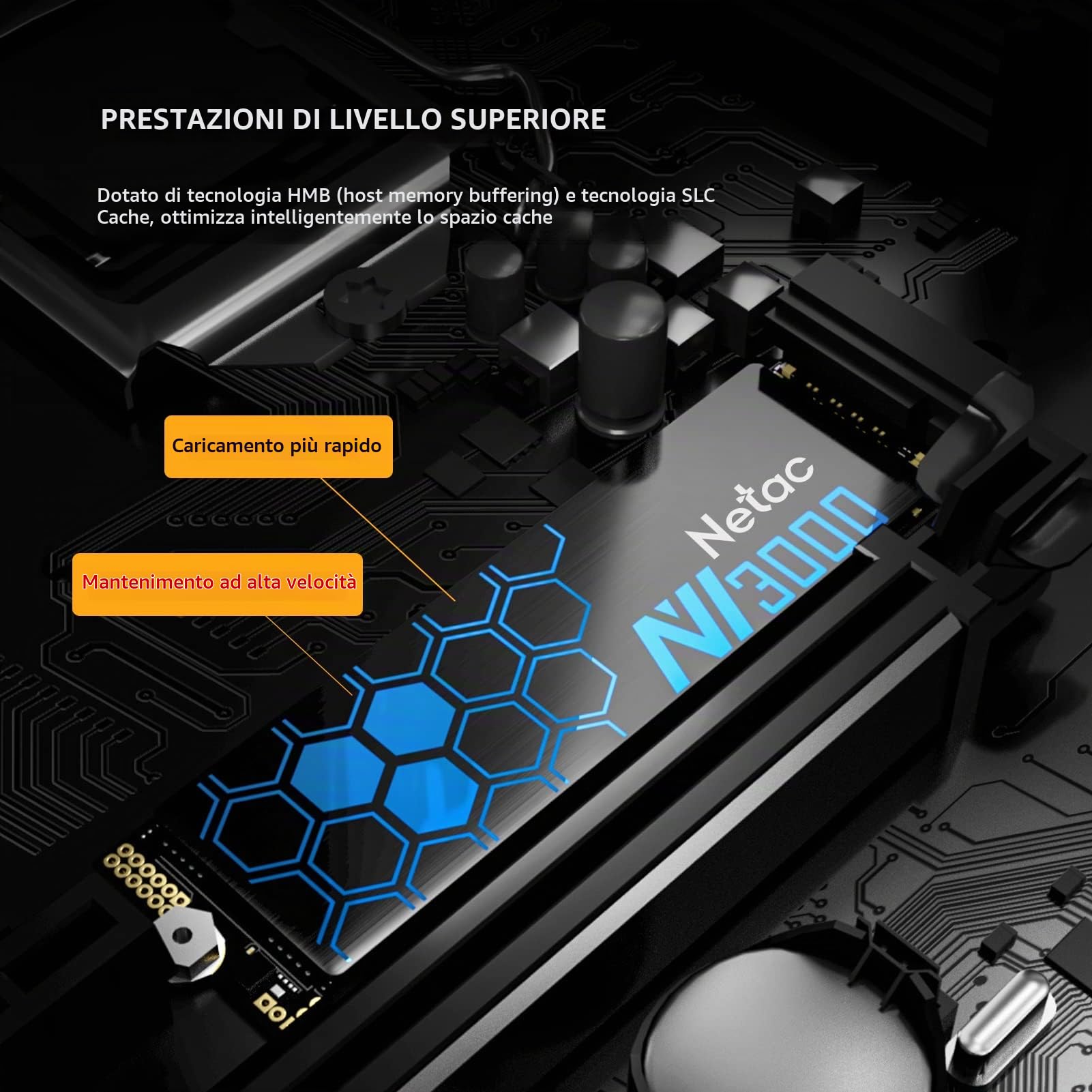 Netac Interno NVMe SSD, PCIE SSD 1TB, Unità a Stato Solido Interna