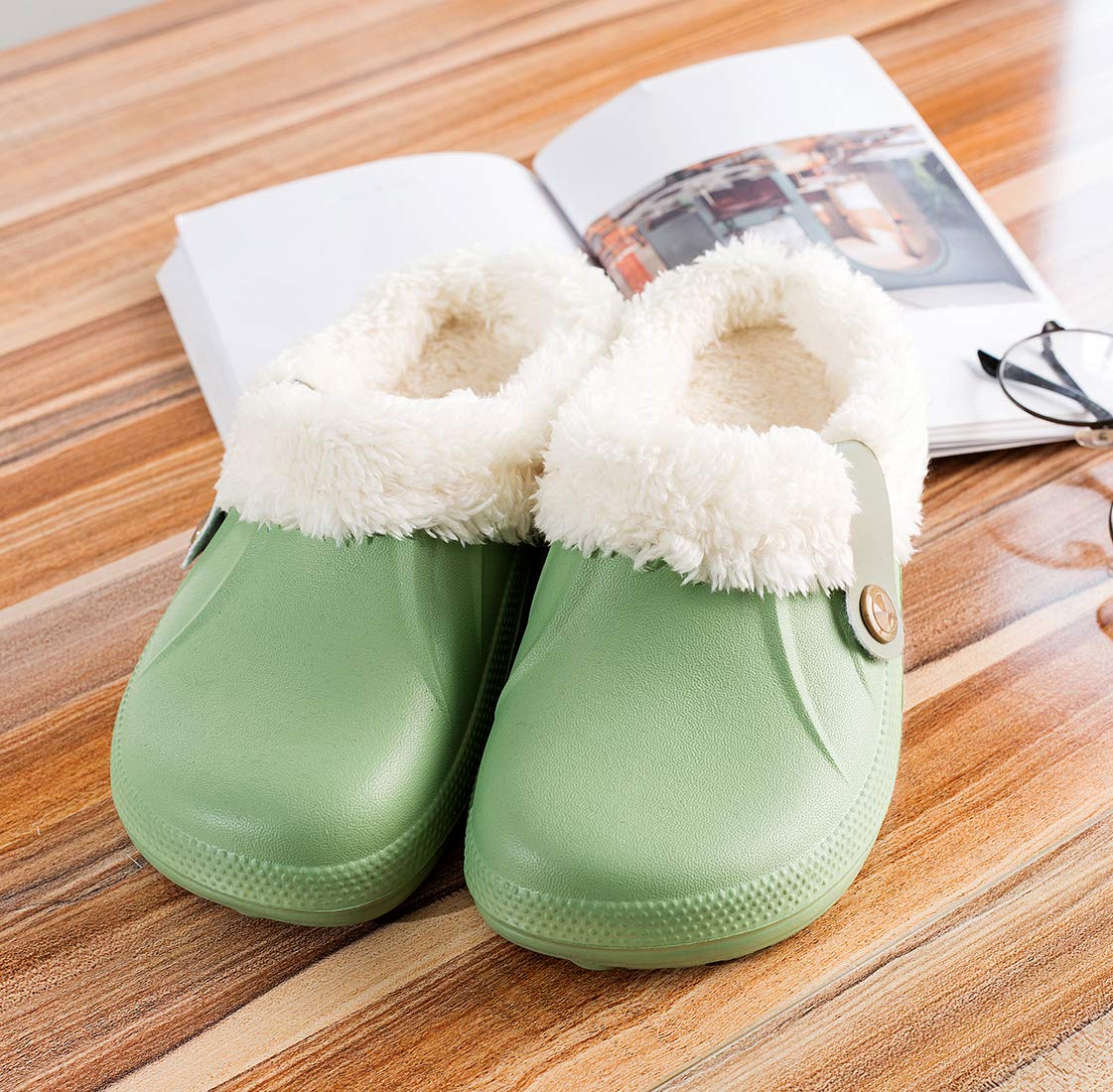CELANDA Pantofole Invernali Donna Uomo Zoccoli e Sabot Unisex Ciabatte da casa Impermeabile Antiscivolo Scarpe da Giardino All'aperto/Interno,GR.35-47