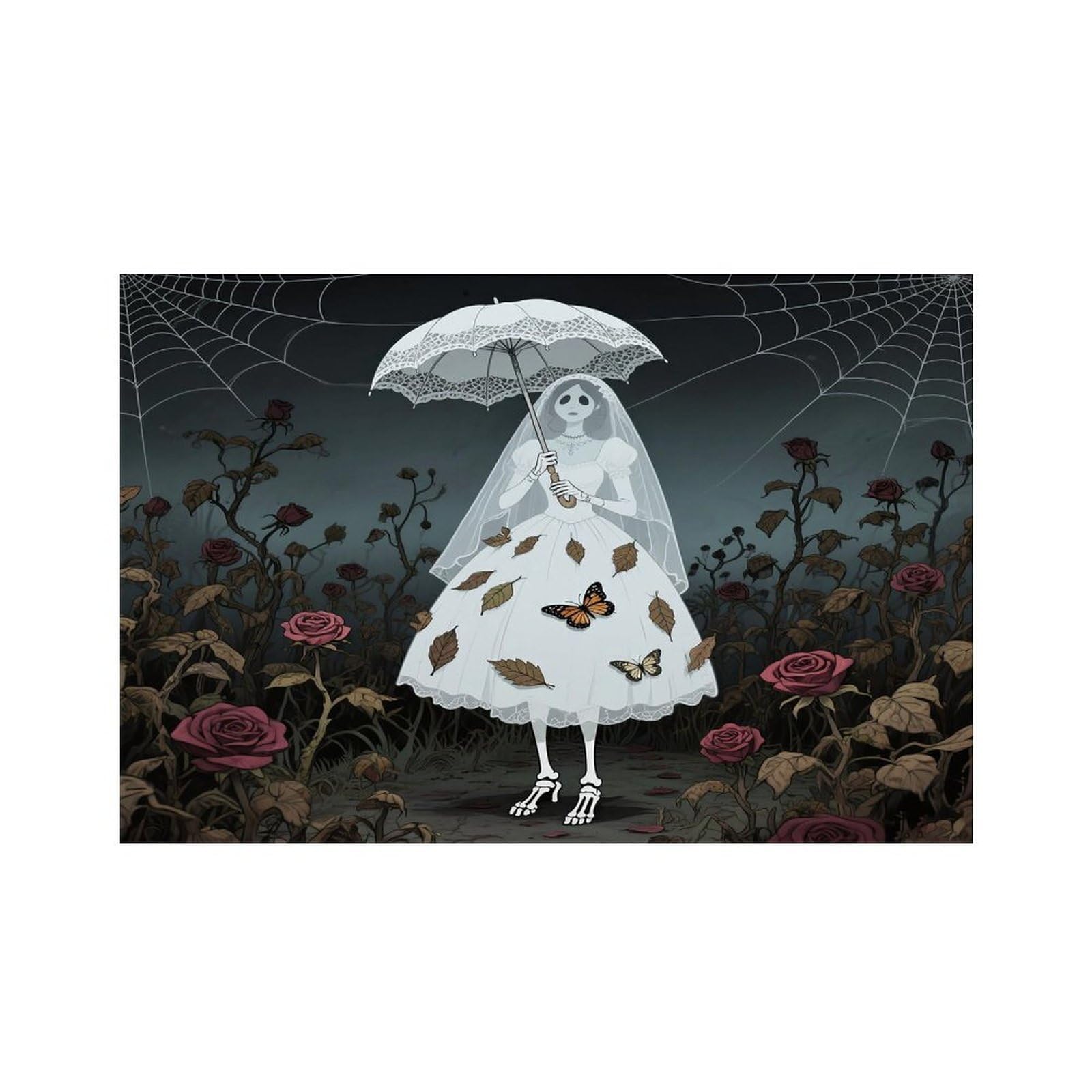 Wedding Ghost Bride Placemats Heat Resistant Non-Slip Place Mats Washable Wipeable Table Mat Kitchen Dining Table Decoration Placemats Indoor Outdoor Place Mats 17.7’’×11.8’’