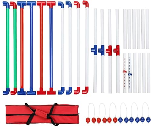 Miniatura 9 de WIn SPORTS Juego de lanzamiento de escalera para exteriores, juego de lanzamiento de pelota para interiores con 6 bolos pesados, funda de transporte