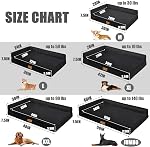 Patas Lague Orthopedic XL Dog Bed Large Sized Dog 107x71cm, Waterproof L Bolster Big Large Pet Sofa Beds with Removable Washable Cover, Soft Pet Couch Crate Mat with Nonskid Bottom, Black | L Bolster Egg-Crate Foam Dog Couch For Large Sized Dogs, Wat