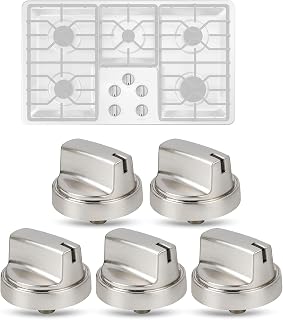 5Pcs Upgraded WB03X29300 Gas Stove Knobs for GE Range Surface Burner Knob, Gas Range Knobs Replacements for JGP3030SL1SS JGP3030SL2SS Cooktop Knob Replace for GE Part Number AP6301265 4585904