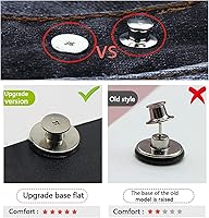 Vista 3 de GIYOMI Kit de repuesto de botones para jeans de 20 mm sin costura con base metálica, 12 juegos de botones metálicos removibles sin clavos