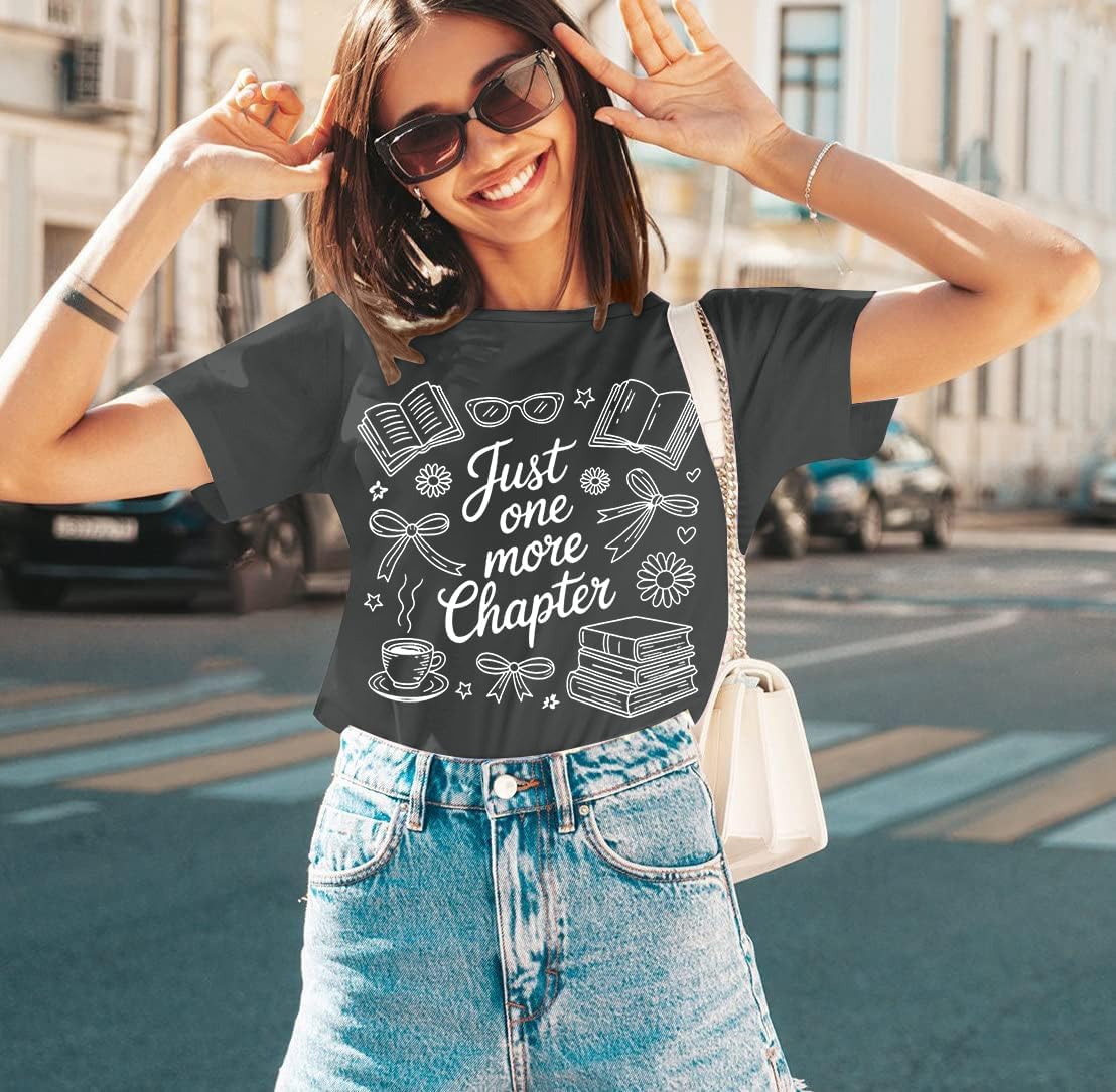 ASTANFY Book Lover Graphic Tees Women I Have No Shelf Control Shirt Book Shirts Teacher Shirts Short Sleeve - Image 2