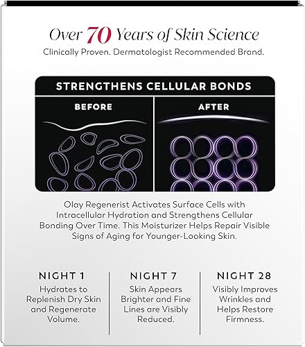 Miniatura 14 de Olay Regenera Noche Recuperación Crema & crema facial hidratante, 1.7 onzas