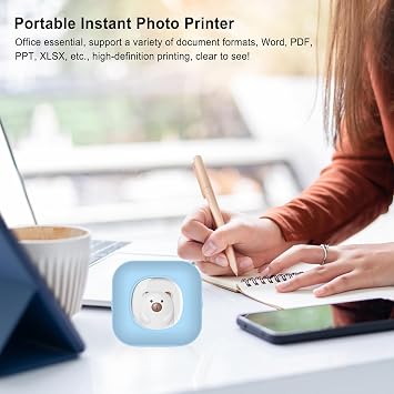 Thermal Printer, Compact, Portable, Receipt Printer, Mini Printer, Smartphone Compatible, Bluetooth Connection, Text Recognition Function, Thermal Sensitive, USB Charging, Portable Printer, Mobile