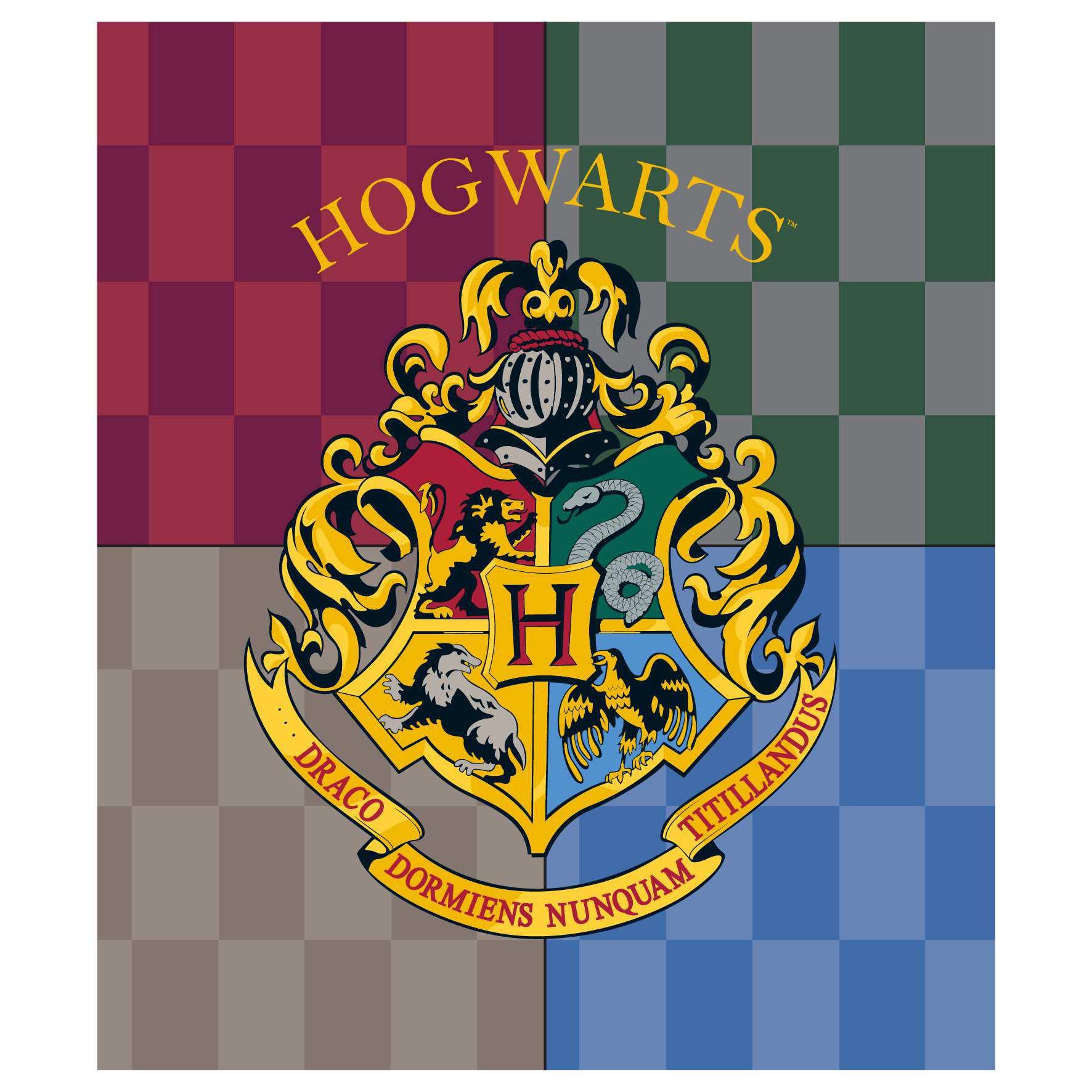 SaoTi Coperta Coralina Harry Potter 120 x 150 CM, Scudo, Personaggi, Diversi Modelli e Colori (Scudo Sfondo 4 Colori)