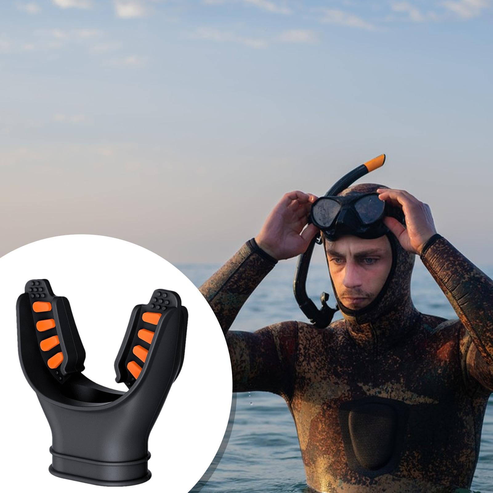Bocchino Subacqueo Qizeroty In Silicone - Comodo E Igienico, Per Immersioni E Snorkeling, Con Fascetta - Foto 8