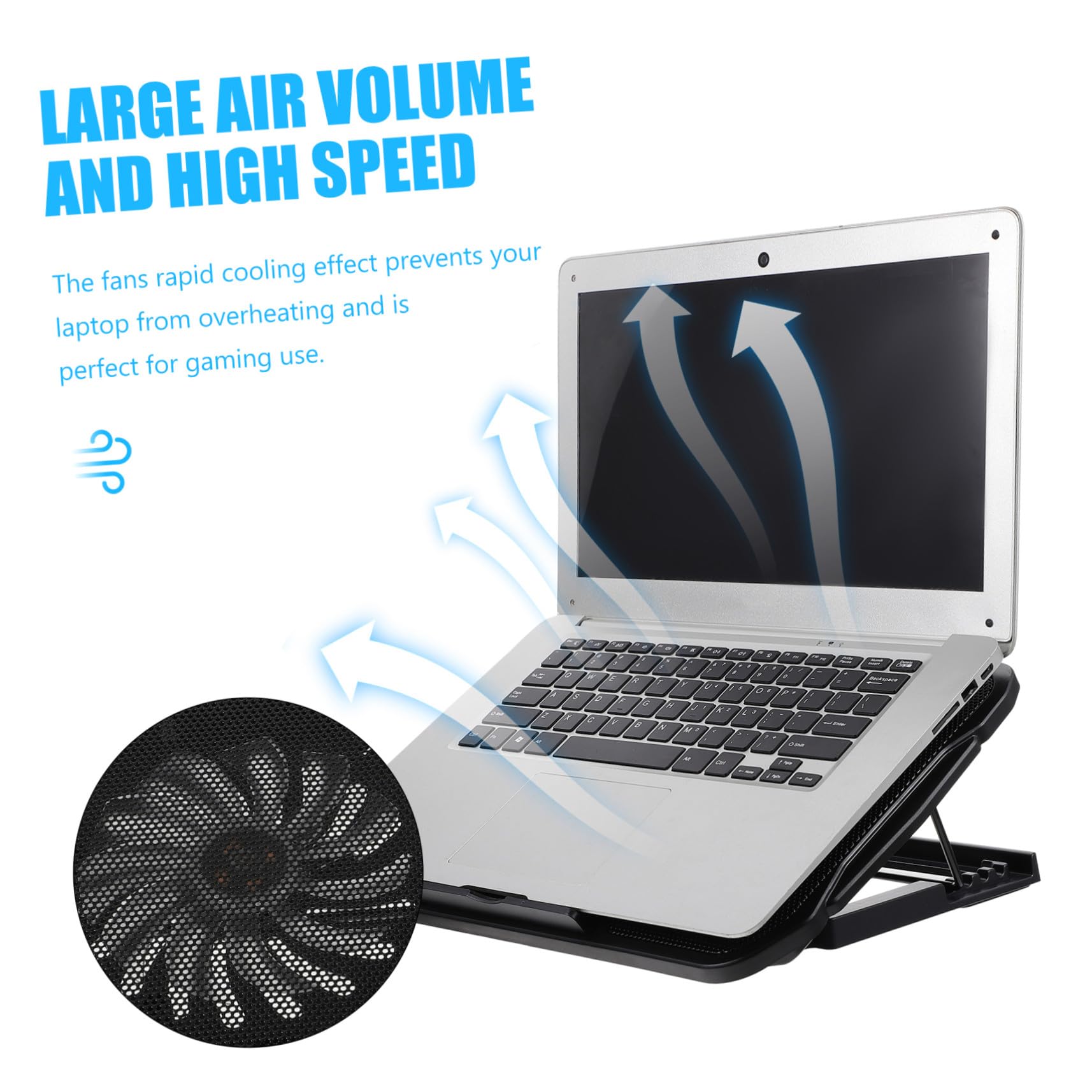 Uonlytech Ventilador Enfriador Portátil Almohadillas Refrigeración Soporte Ajustable Computadora