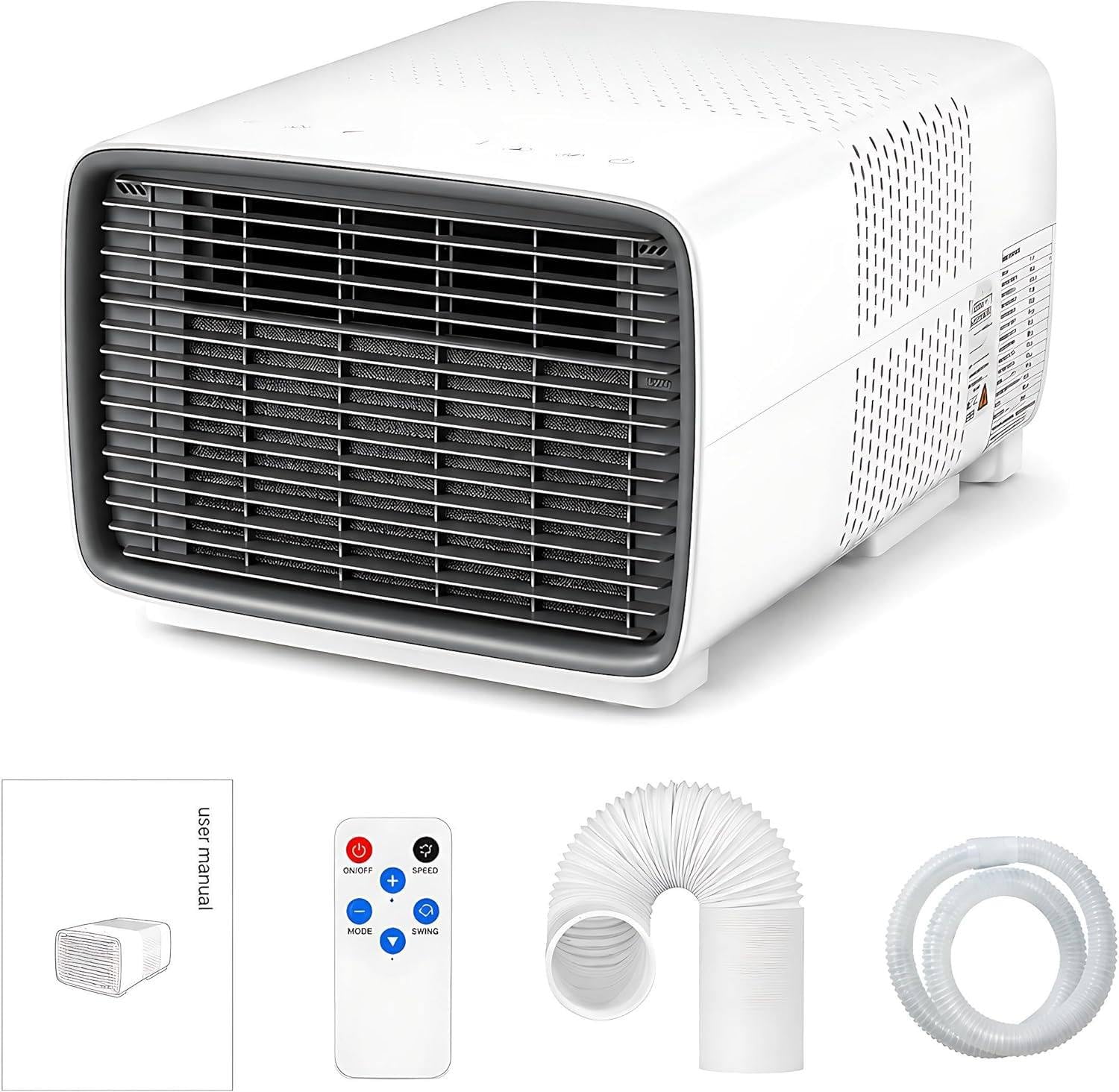 Memykoy 2700BTU Portable AC, 280W Low Consumption, Cools, Ventilates & Dehumidifies, Cordless Touchscreen, Real Compressor, Ultra-Silent for Caravan, Camping & Kitchen Study