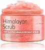 Himalayan Salt Body Scrub, Exfoliating Salt Scrub 200g – Natural Body Scrub & Dead Skin Remover, Gentle Spa Scrubs for Soft Glowing Skin, Body Exfoliator Scrub for Elbows, Knees & Feet