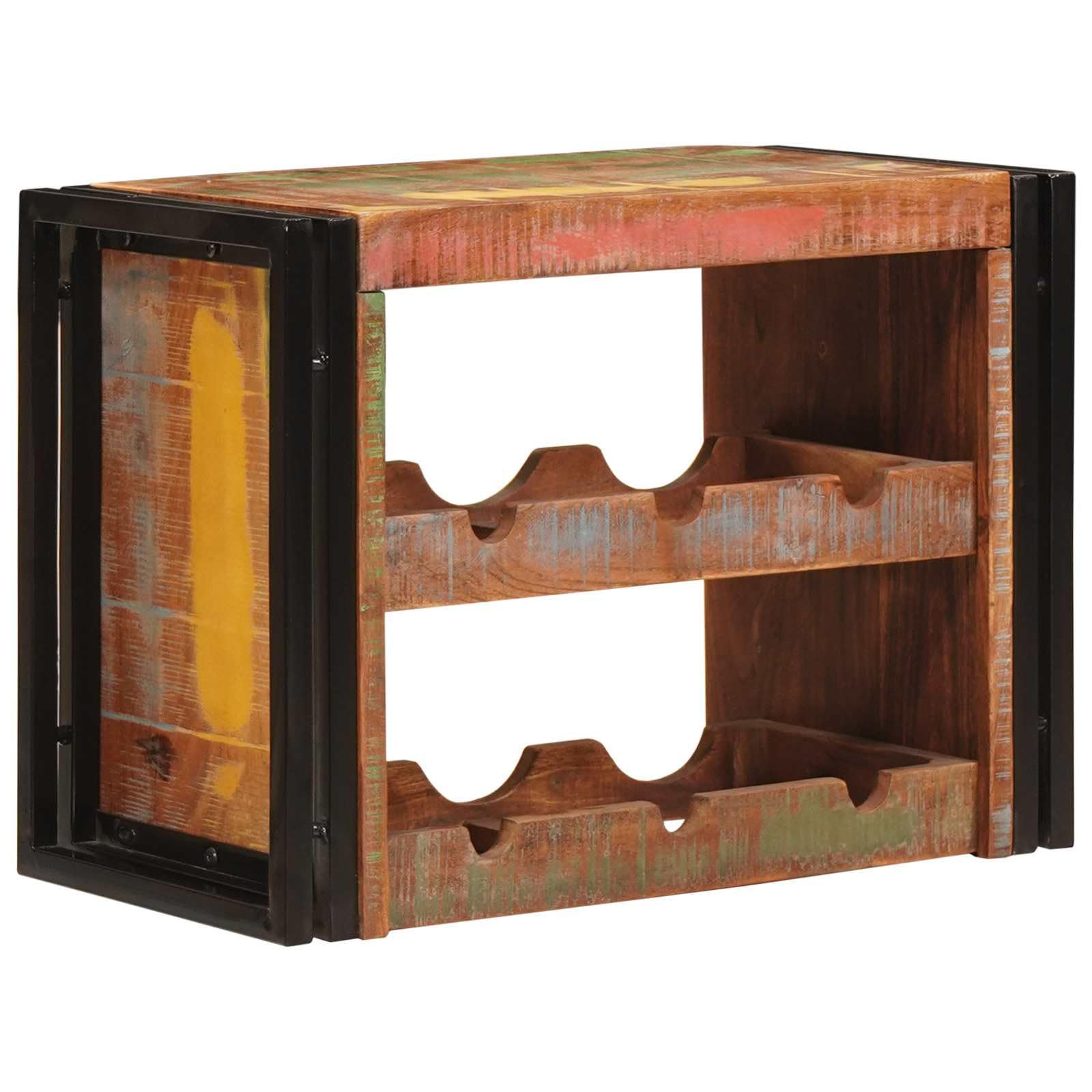 Scaffale per vino marrone, 60 x 45 x 33 cm, in legno massiccio anticato, per cucina, sala da pranzo, soggiorno, cantina, bar di casa