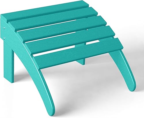 Miniatura 6 de WestinTrends Otomana para exteriores, reposapiés otomano Adirondack para patio, taburete plegable de madera de polietileno para todo tipo de clima,