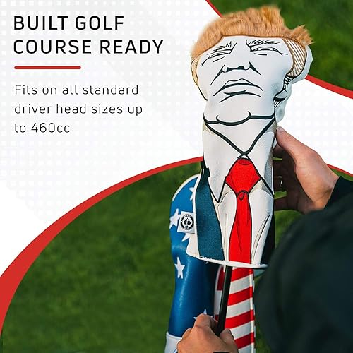 Miniatura 6 de Pins & Aces Keep America Great Premium - Funda para la cabeza del club de golf, cuero de calidad, hecha a mano, divertida cubierta para la cabeza,