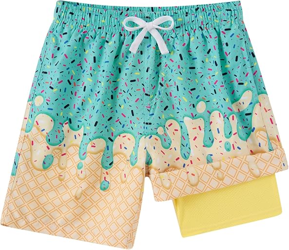 westwolf Boys Swim Trunks with Compression Liner Bathing Suit 6-18 Years