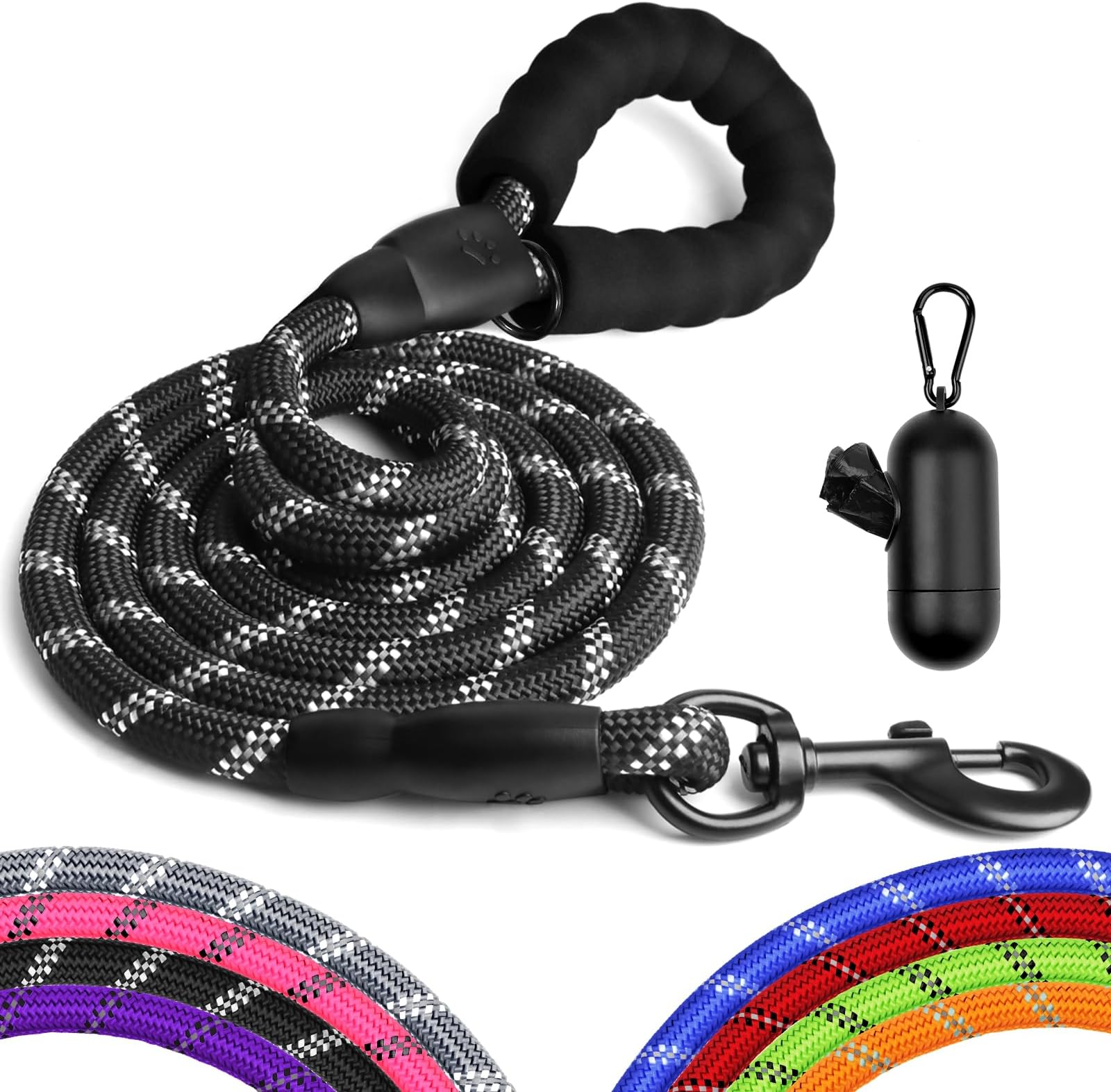 4/5/6 FT Black Dog Leash
