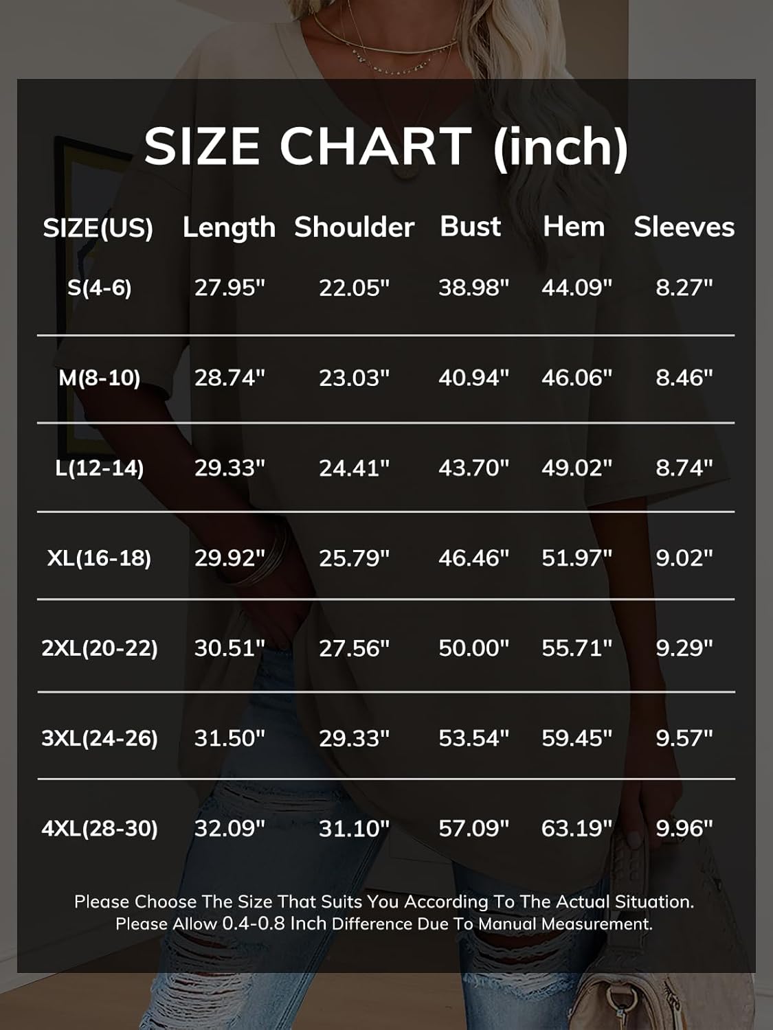 ATHMILE Womens Oversized Shirts V Neck Plus Size Spring Workout Summer Tops Beach Vacation 2026 Gym Clothes Basic Tee - Image 6