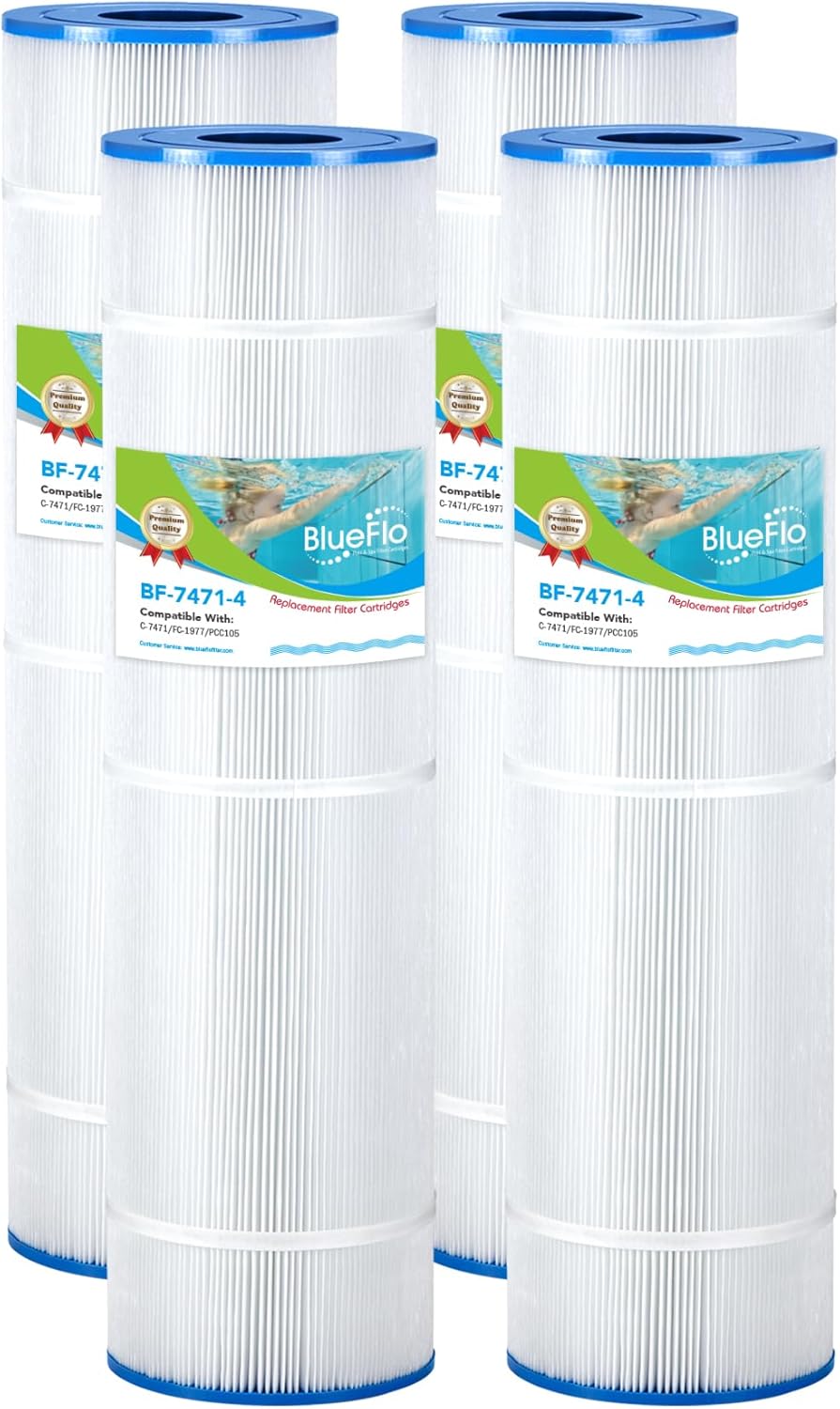 PCC105 Pool Filter Cartridge Replacement for Unicel C-7471, PCC105-PAK4, Pentair CCP420, Filbur FC-1977, Pentair Clean and Clear Plus 420, PCC105, R173576, 178584, 817-0106, 26-1/16” x 7, 4 Pack