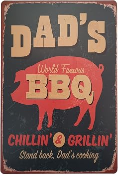 Warning BBQ Zone Vintage Tin Signs Outdoor Metal Wall Poster Tin Sign 8x12
