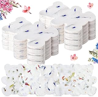 50 Pcs Handmade Seed Paper Plantable Wildflower Seed Paper Recycled Flower Petals Tags Wedding Favors for Guests Craft Gifts Cards for Envelope Birthday Party, 5 Styles (Bear)
